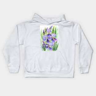 Purple Glory Watercolor Painting Kids Hoodie